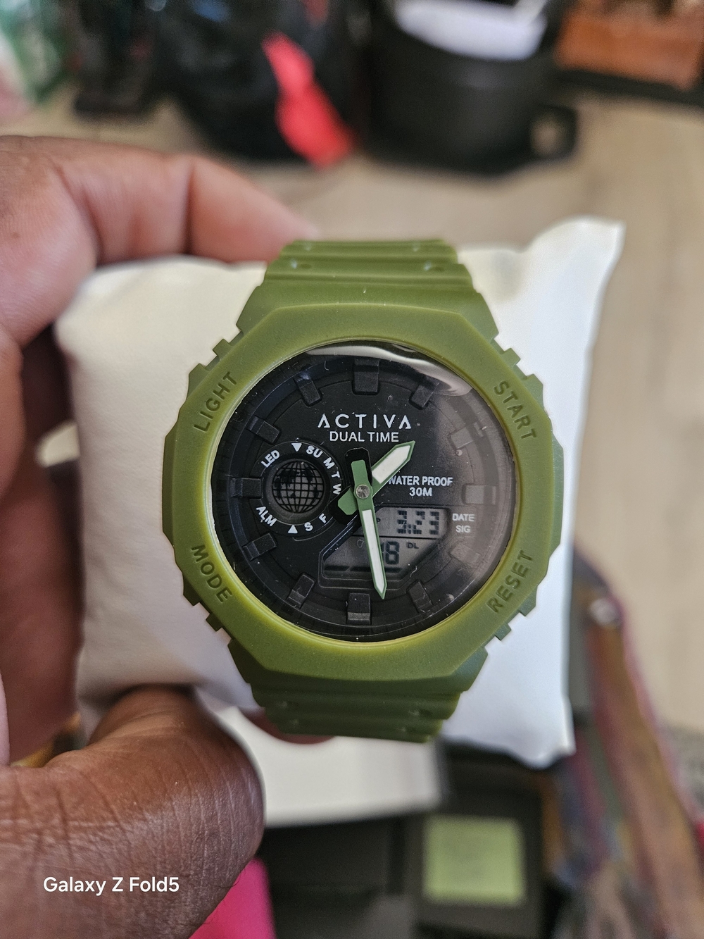 Activa Men's Olive Green Dual-Display Sport Watch 45mm